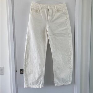 Zara cream barrel jeans